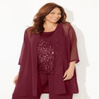 3-Piece Sequin Tank Pant Suit image number null