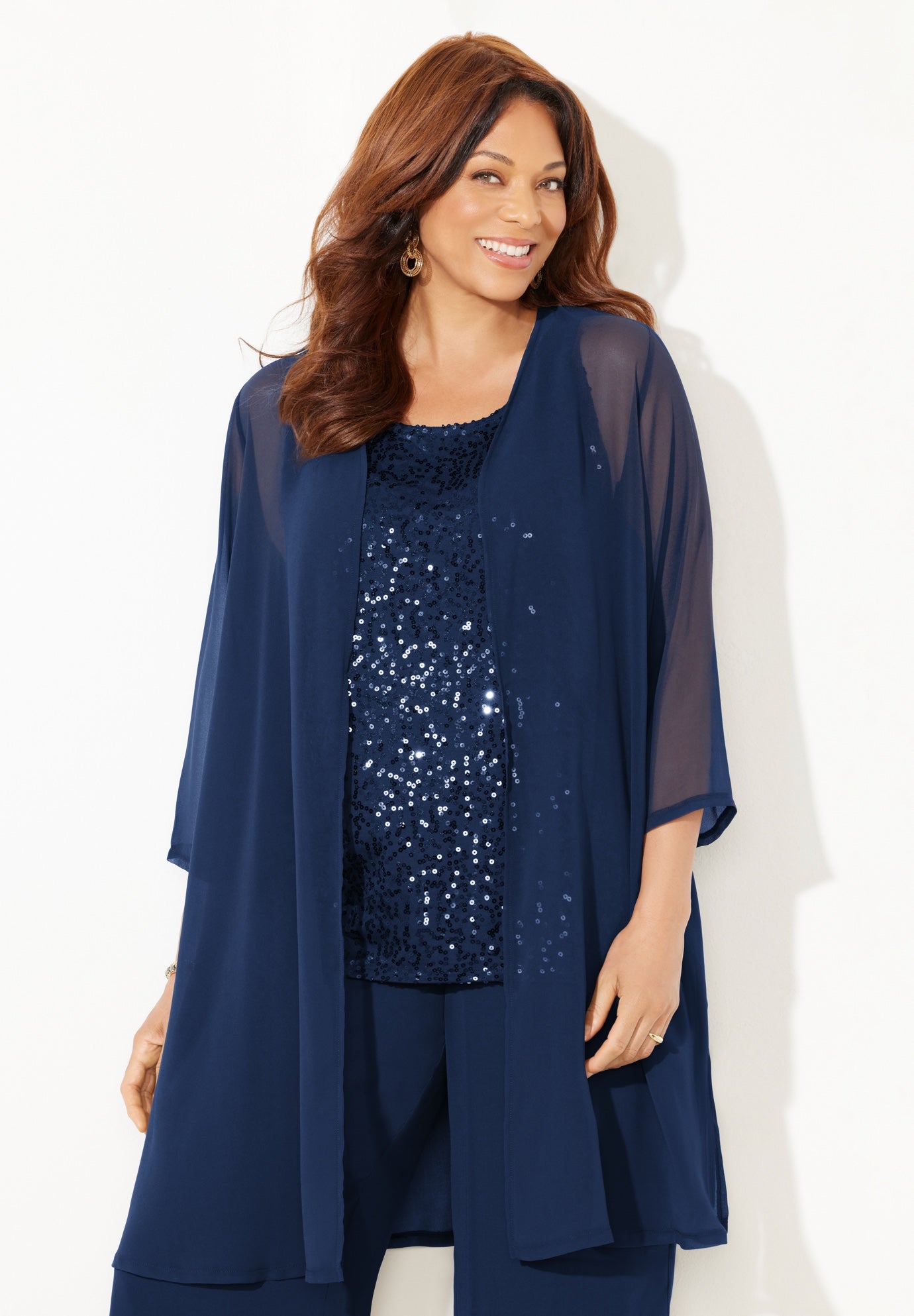 3-Piece Sequin Tank Pant Set image number 3