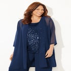 3-Piece Sequin Tank Pant Set image number null