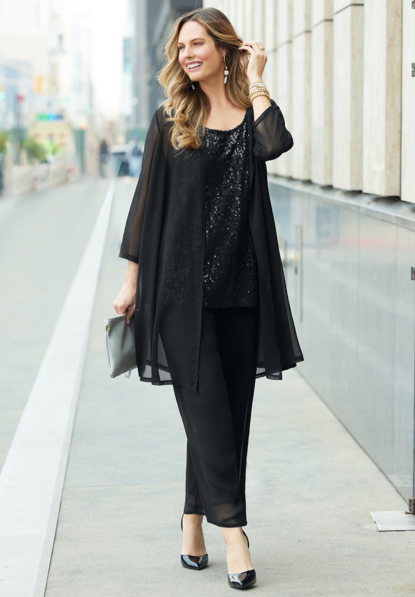 3-Piece Sequin Tank Pant Set image number 0