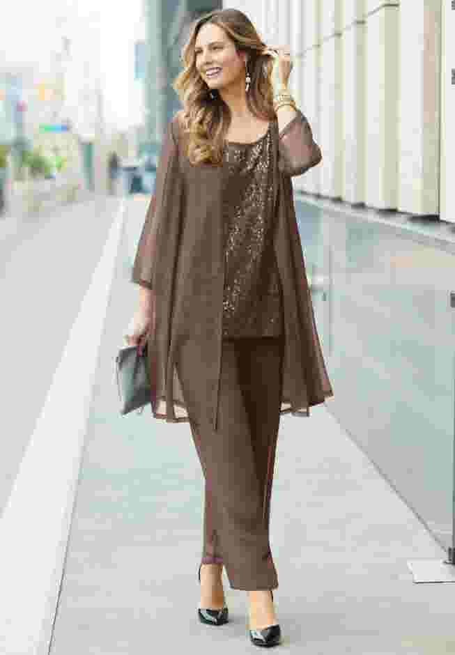 3-Piece Sequin Tank Pant Set image number 0