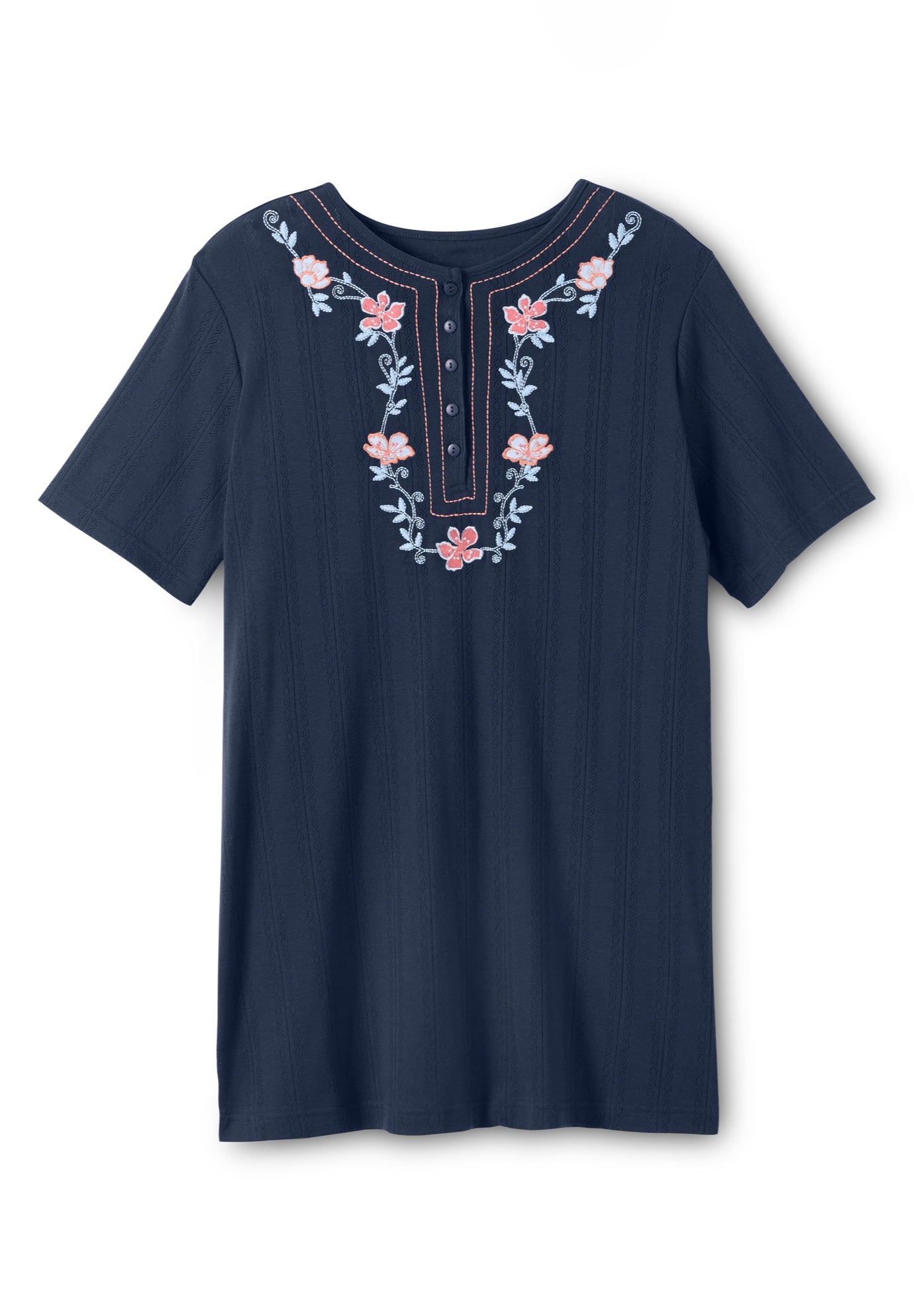 7-Day Embroidered Pointelle Tunic image number 3