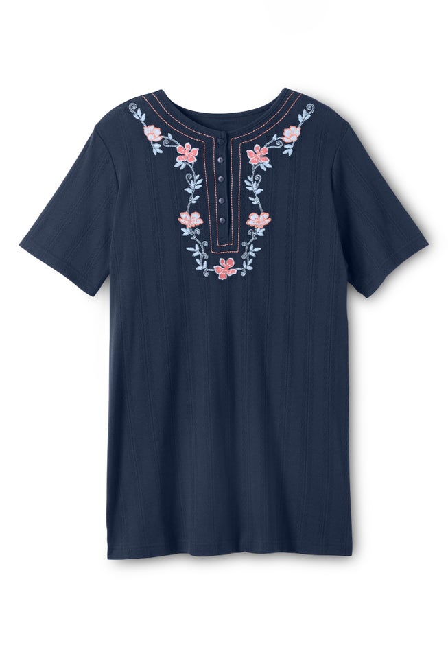 7-Day Embroidered Pointelle Tunic image number 3