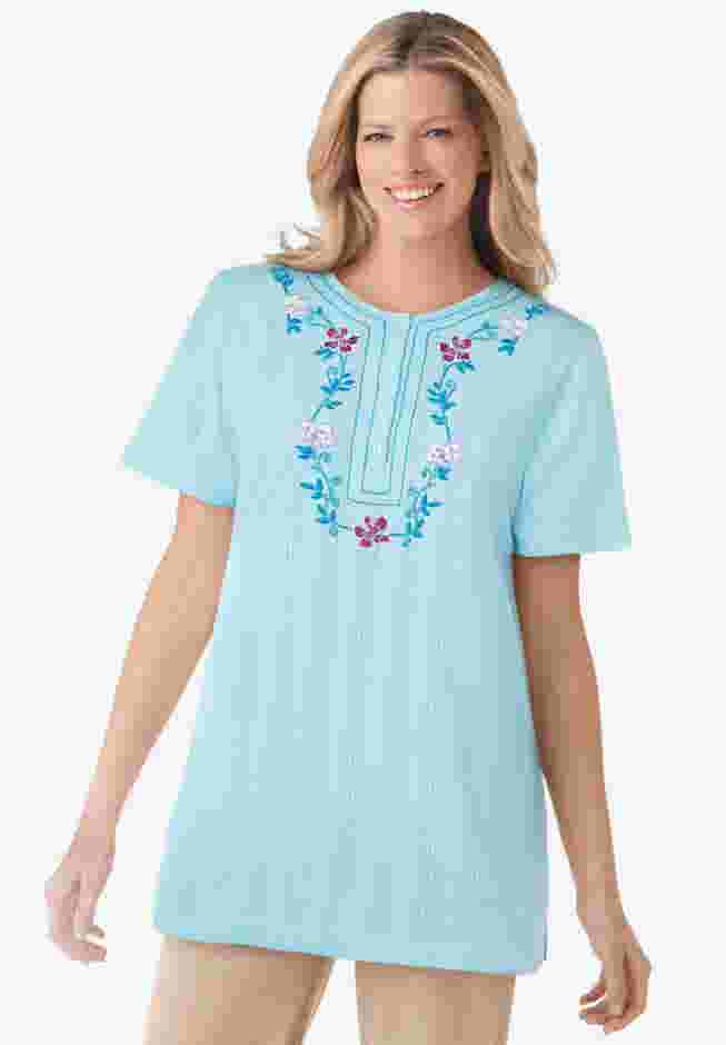 7-Day Embroidered Pointelle Tunic image number 0