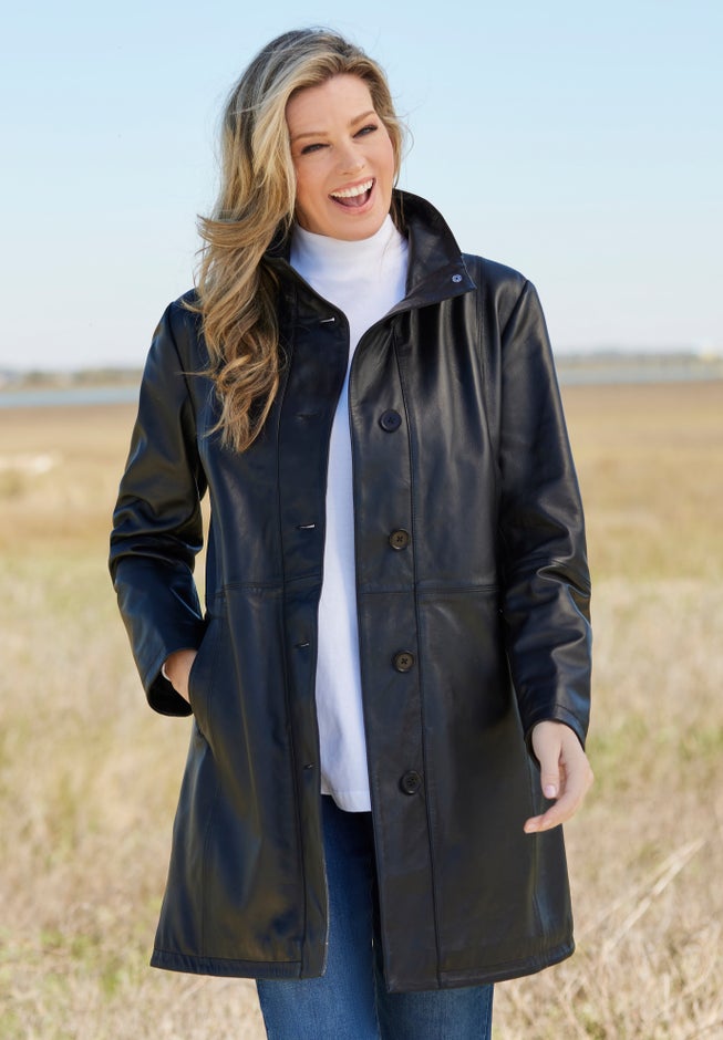 Leather Swing Coat image number 0