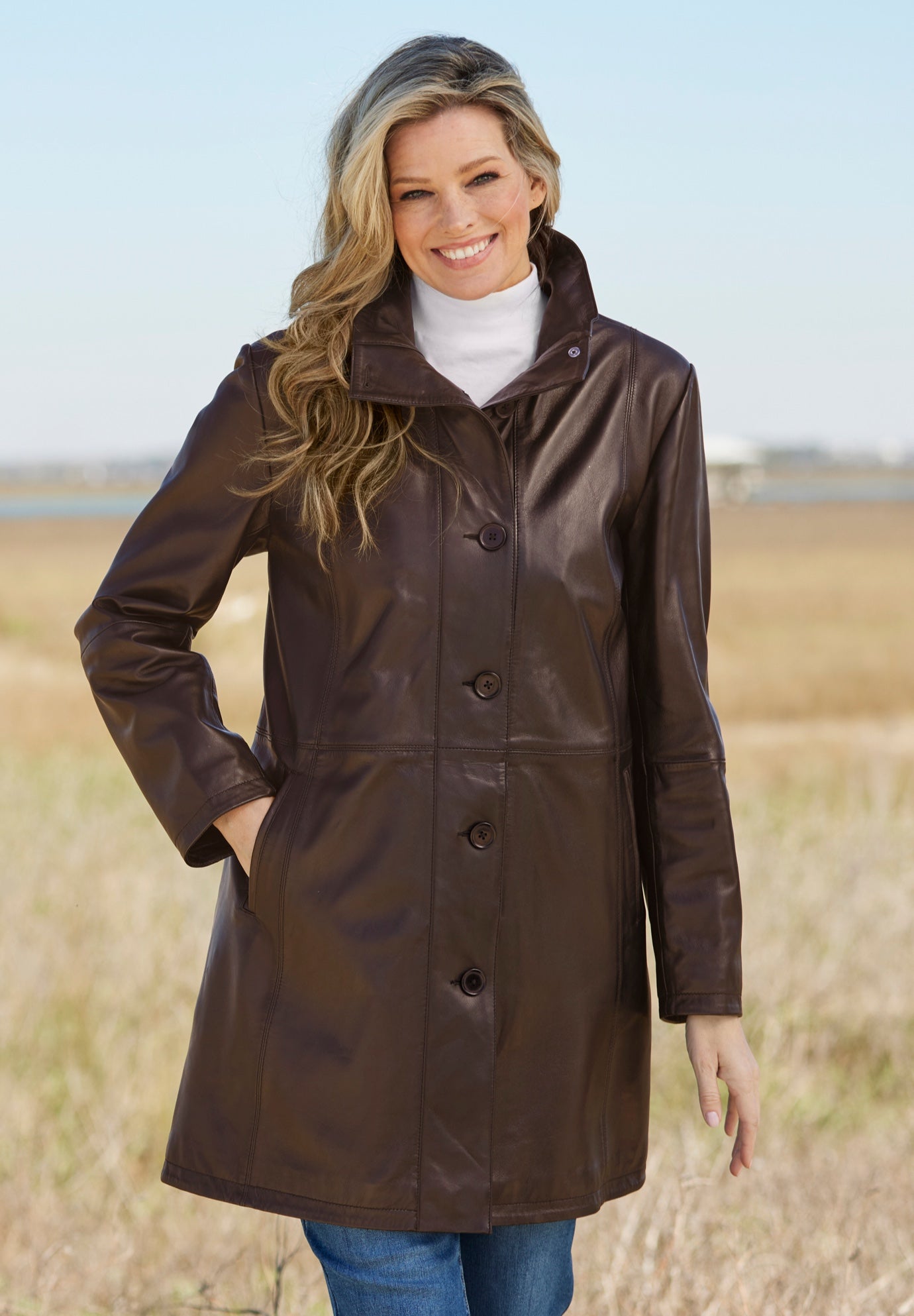 Leather Swing Coat image number 0