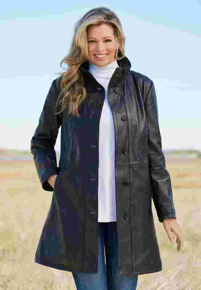 Leather Swing Coat image number 2