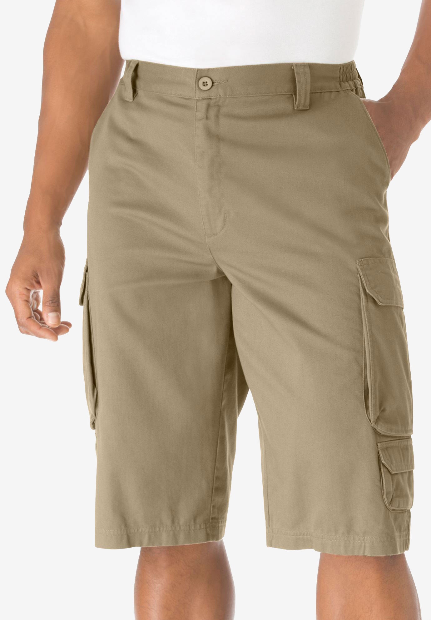 14" Side Elastic Cargo Shorts image number 0
