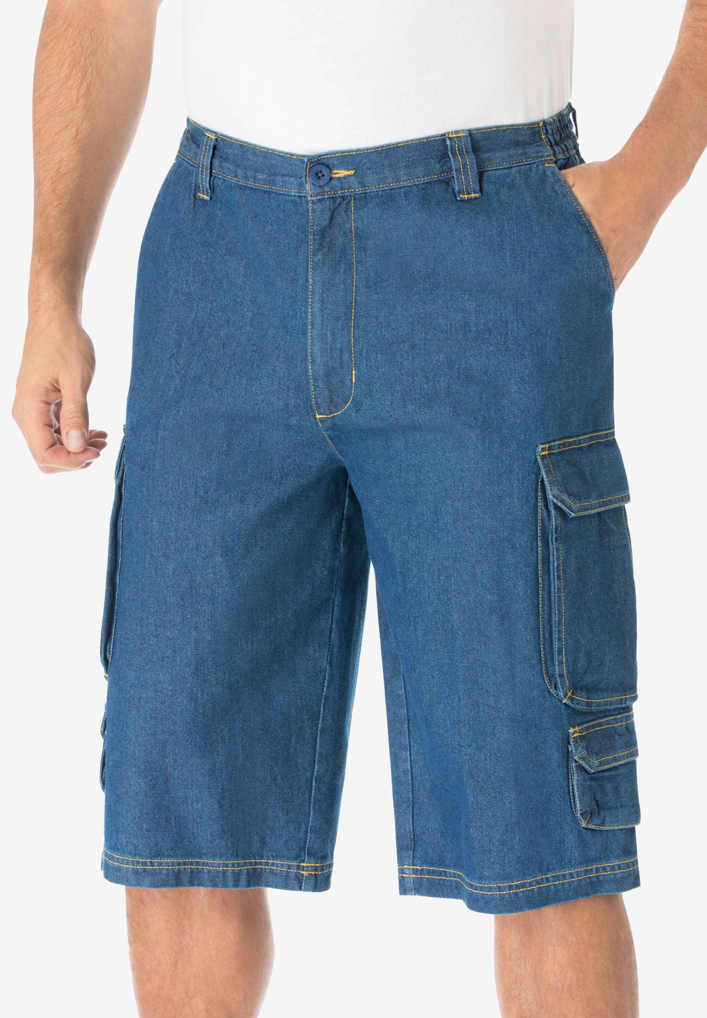 14" Side Elastic Cargo Shorts image number 0