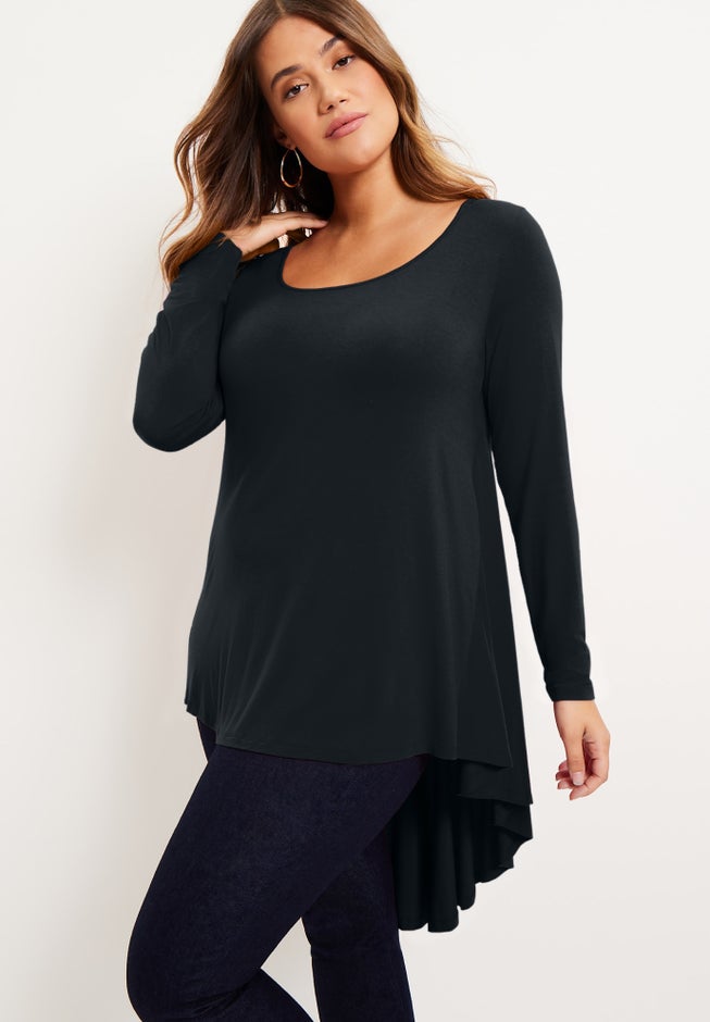 Long-Sleeve High-Low Tunic image number 3