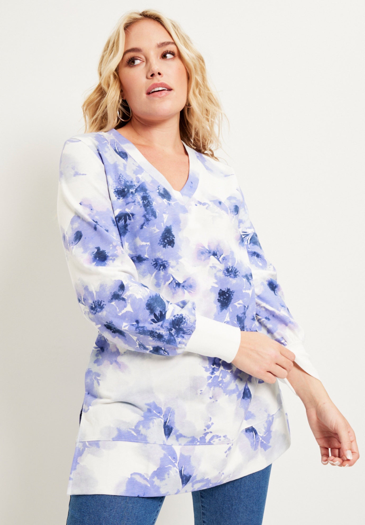 V-Neck French Terry Sweatshirt image number 0