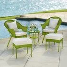 Roma Hand-Woven Resin Wicker Stacking Chair image number null