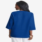 Linen V-Neck Embroidered Tunic image number null