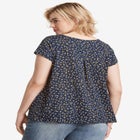 Cotton Jersey Slub Cap Sleeve Trapeze Tee image number null