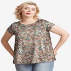 Cotton Jersey Slub Cap Sleeve Trapeze Tee image number null