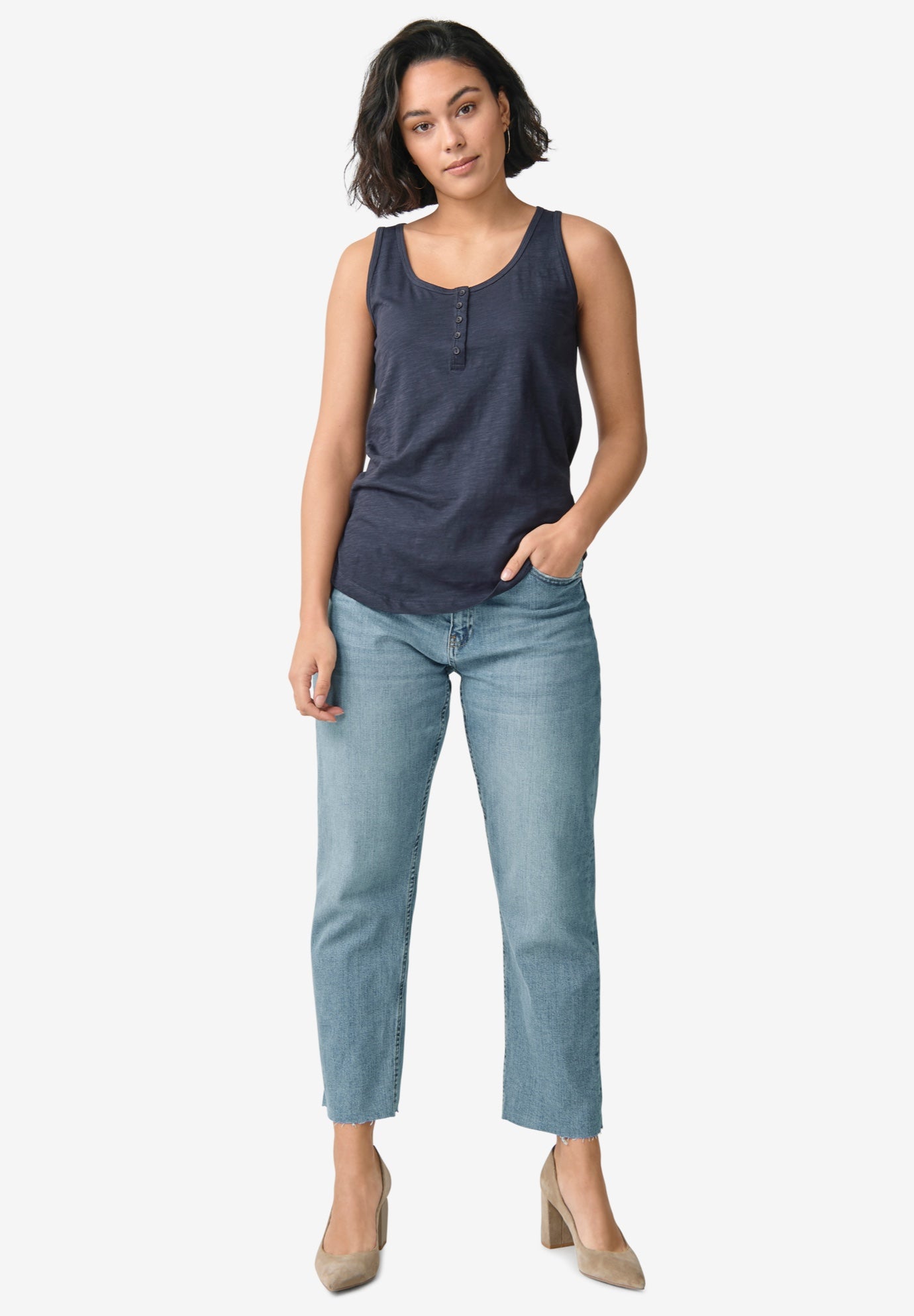 Knit Henley Tank image number 0