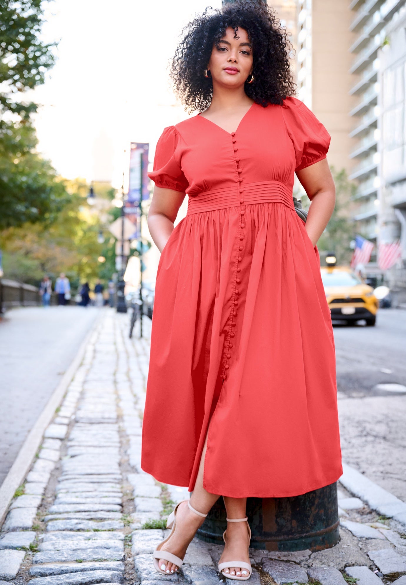 Button Front Midi Dress image number 0