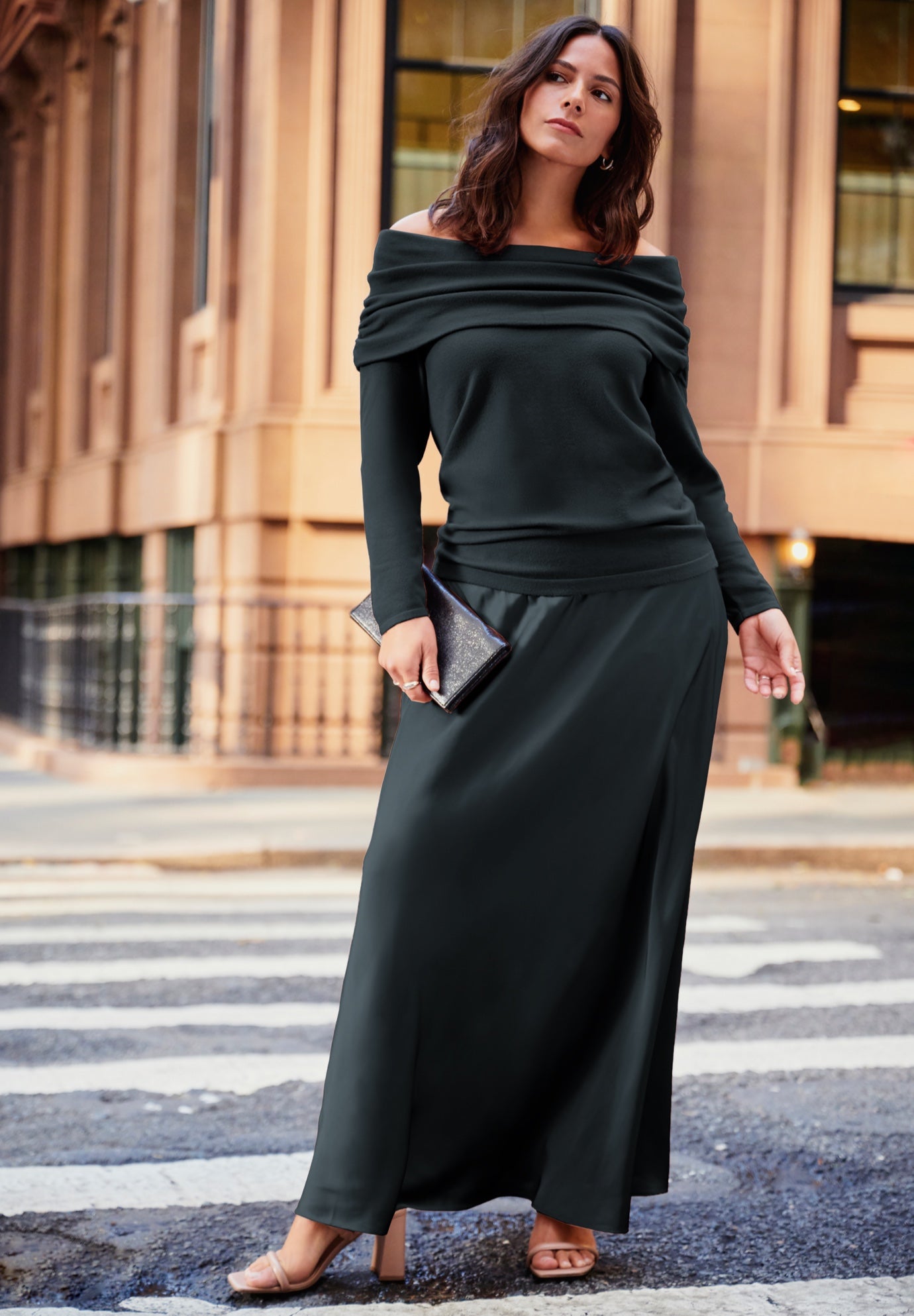 Off Shoulder Long Sleeve Sweater image number 1