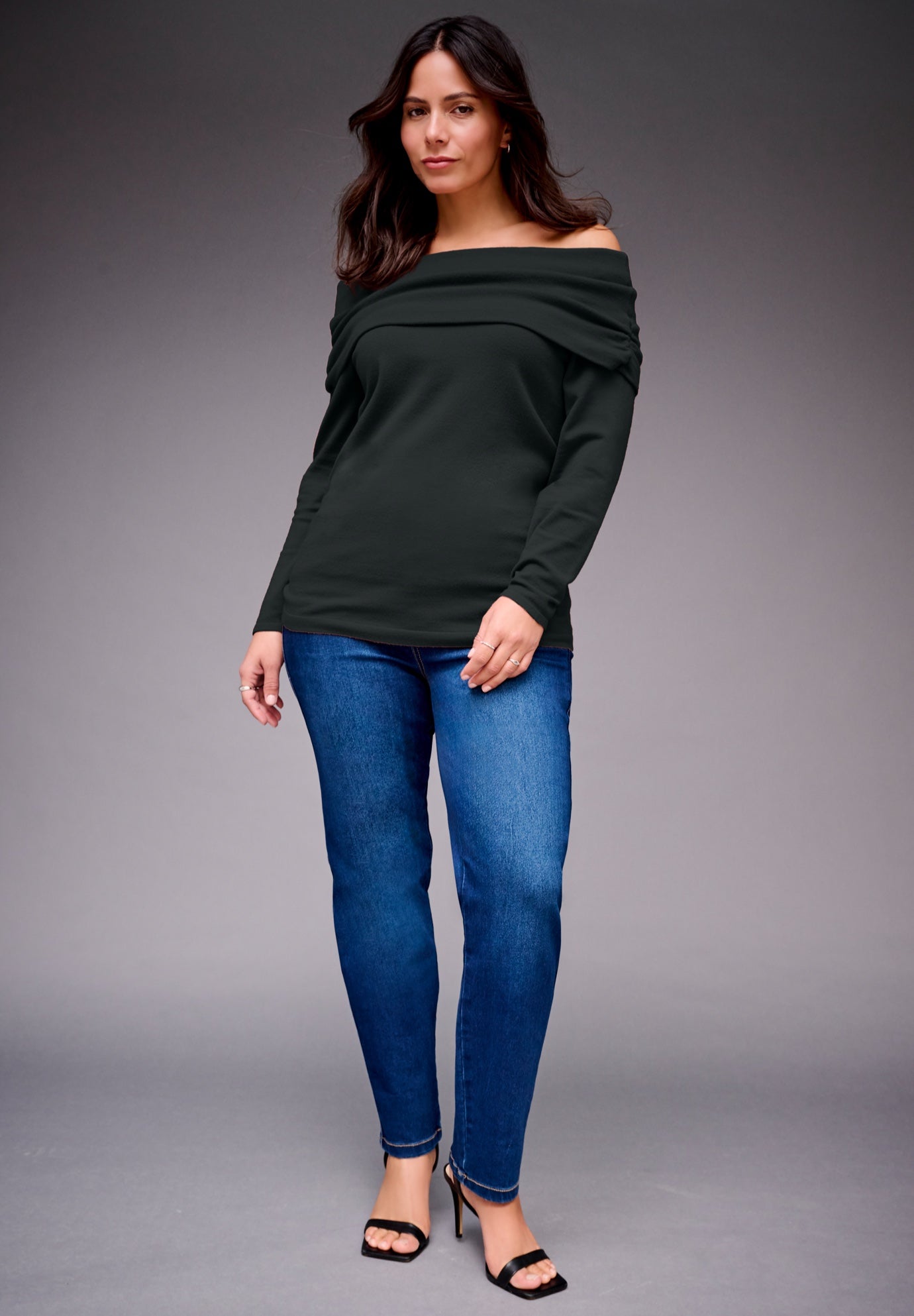 Off Shoulder Long Sleeve Sweater image number 2