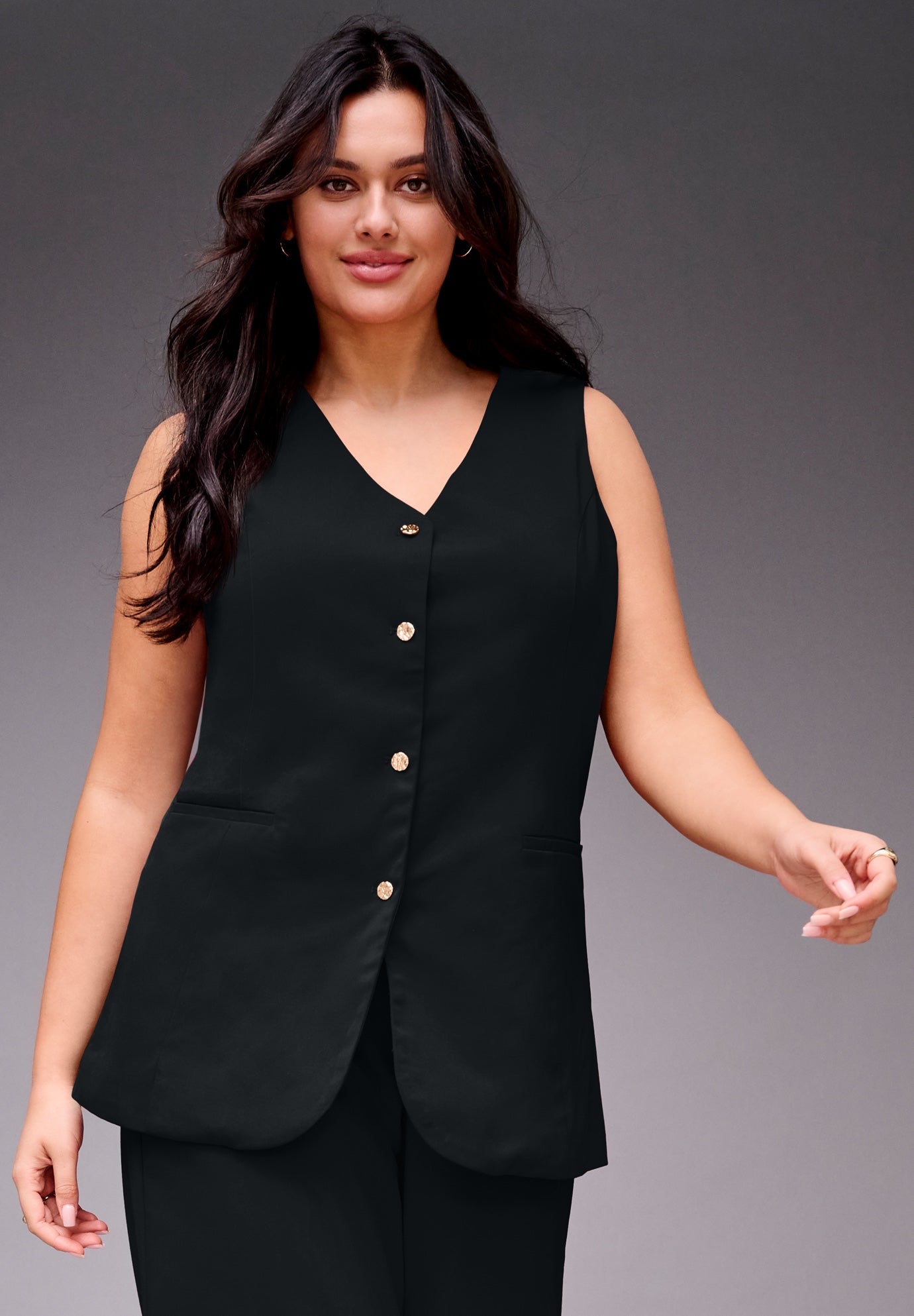 Button Front Vest image number 0