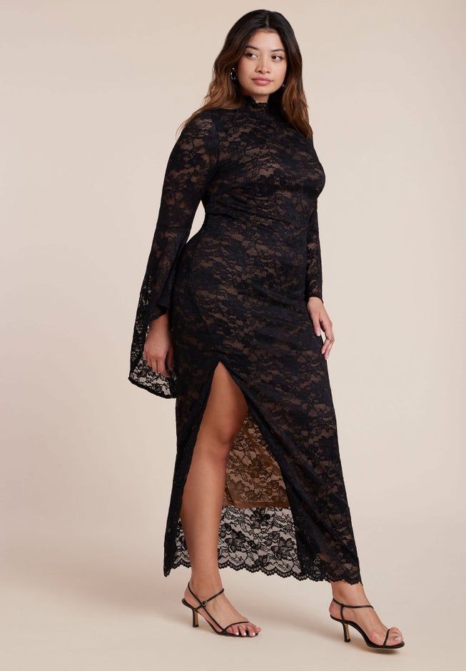 Lace Fitted Maxi Dress image number 3
