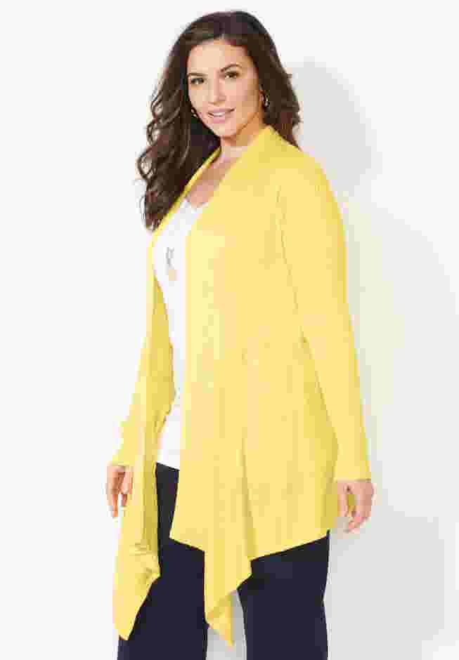 Mixed Rib Drape Cardigan image number 2