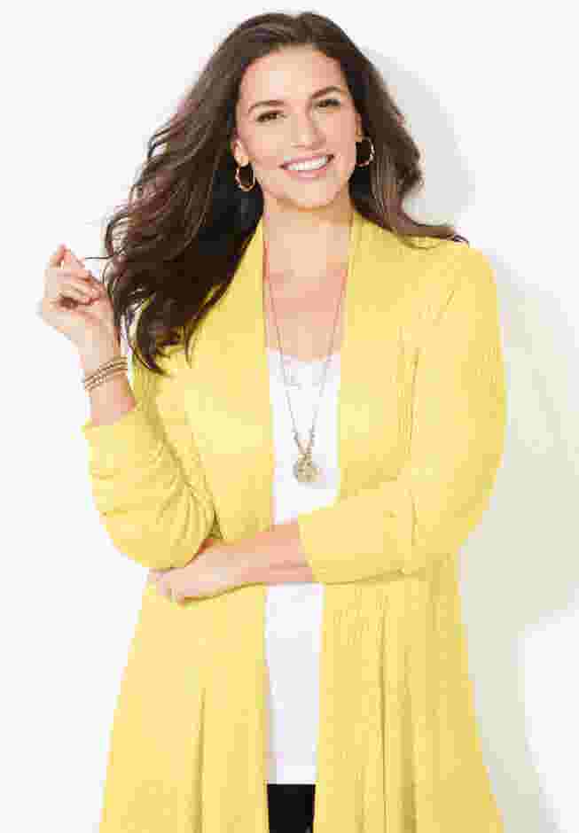Mixed Rib Drape Cardigan image number 3