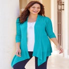 Mixed Rib Drape Cardigan image number null