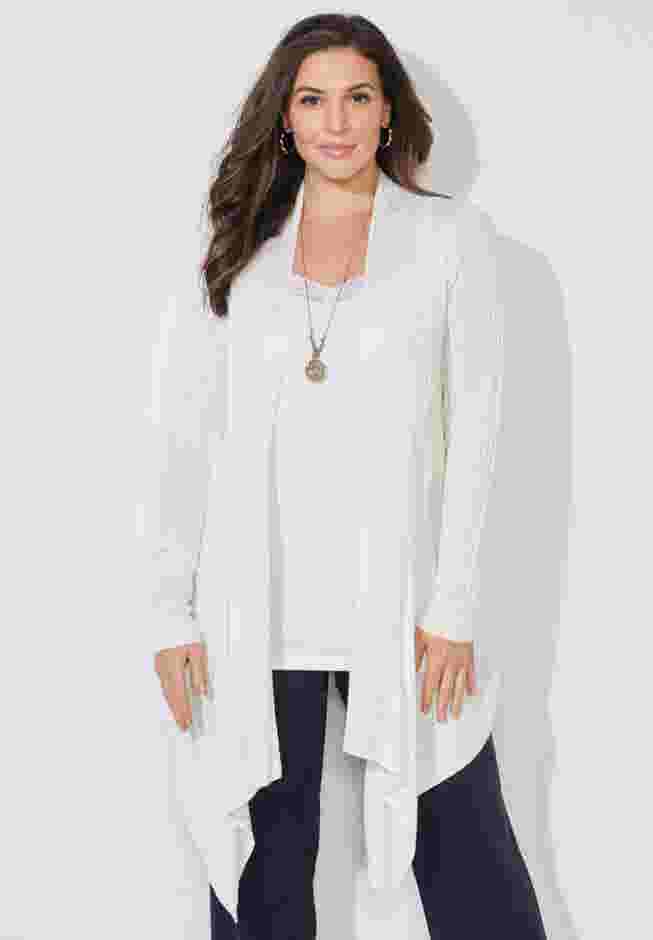 Mixed Rib Drape Cardigan image number 0