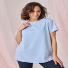 Short Sleeve Boatneck Knit Tee image number null