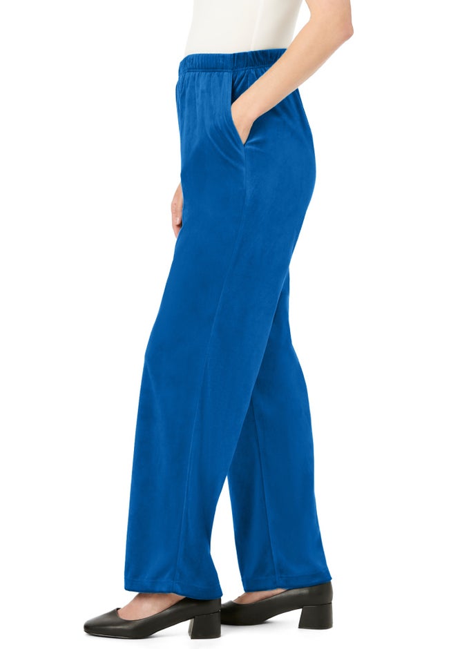 Wide-Leg Velour Pant image number 2