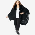 Faux Fur-Trimmed Shawl image number null