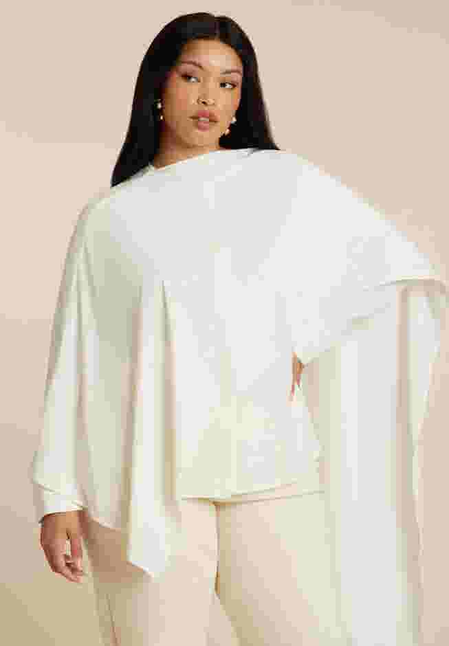 Button Up Top With Neck Cape image number 0