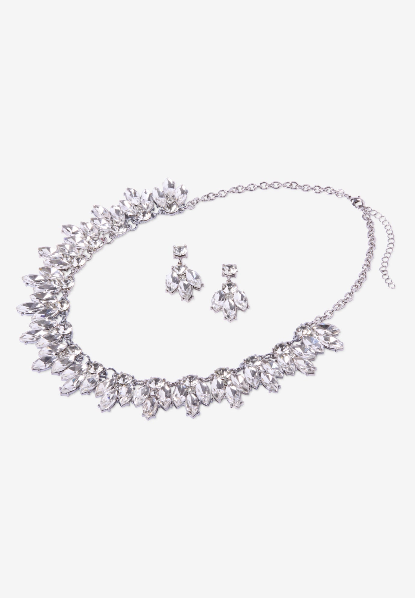 Rhinestone Earring and Necklace Set. image number 2