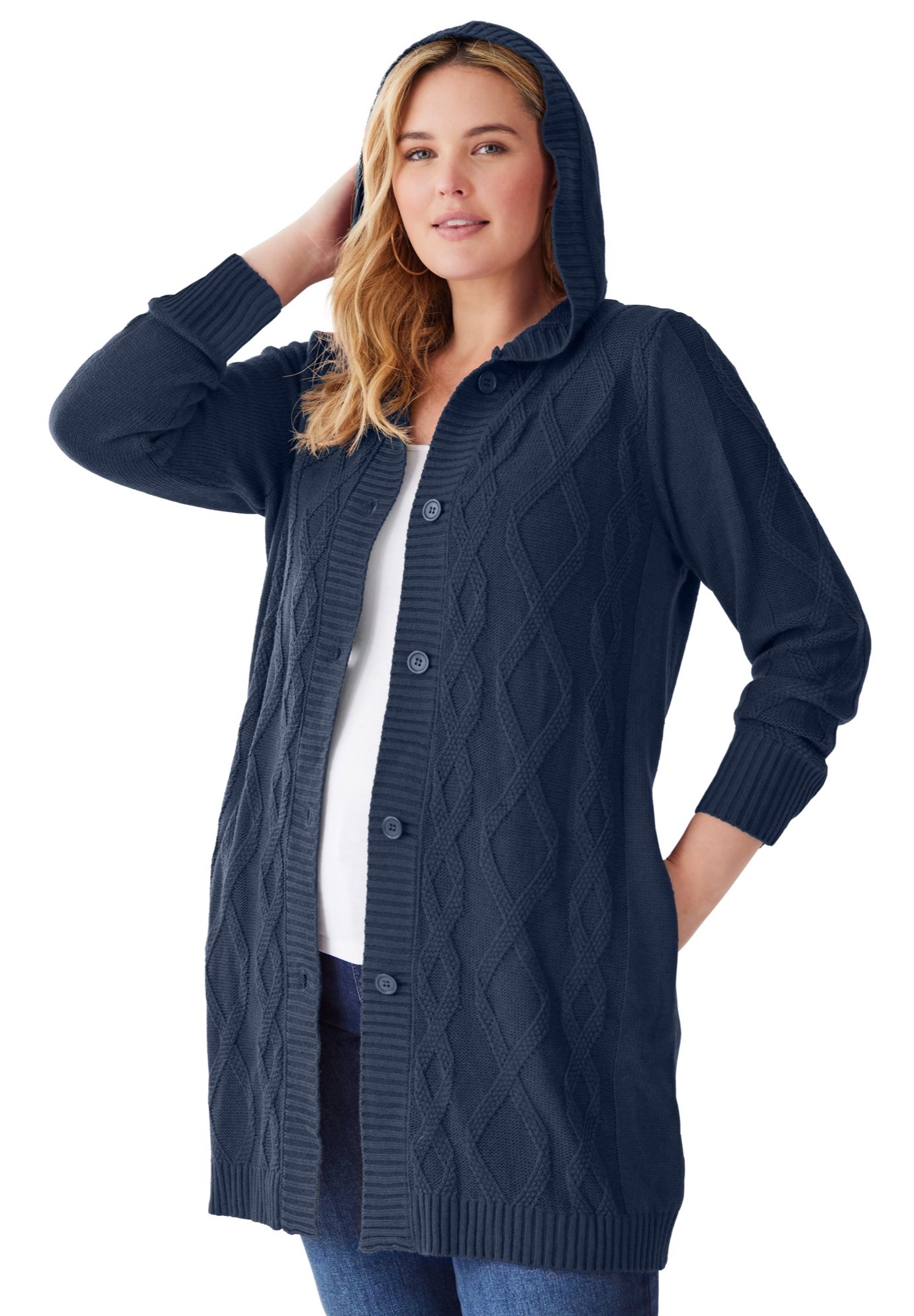 Cable Cardigan Hoodie image number 2