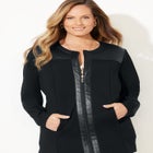 Black Label Zip Front Ponte Jacket image number null