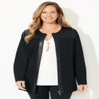 Black Label Zip Front Ponte Jacket image number null