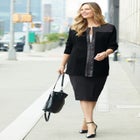 Black Label Zip Front Ponte Jacket image number null