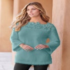 Eyelash Lace Neck Sweater image number null