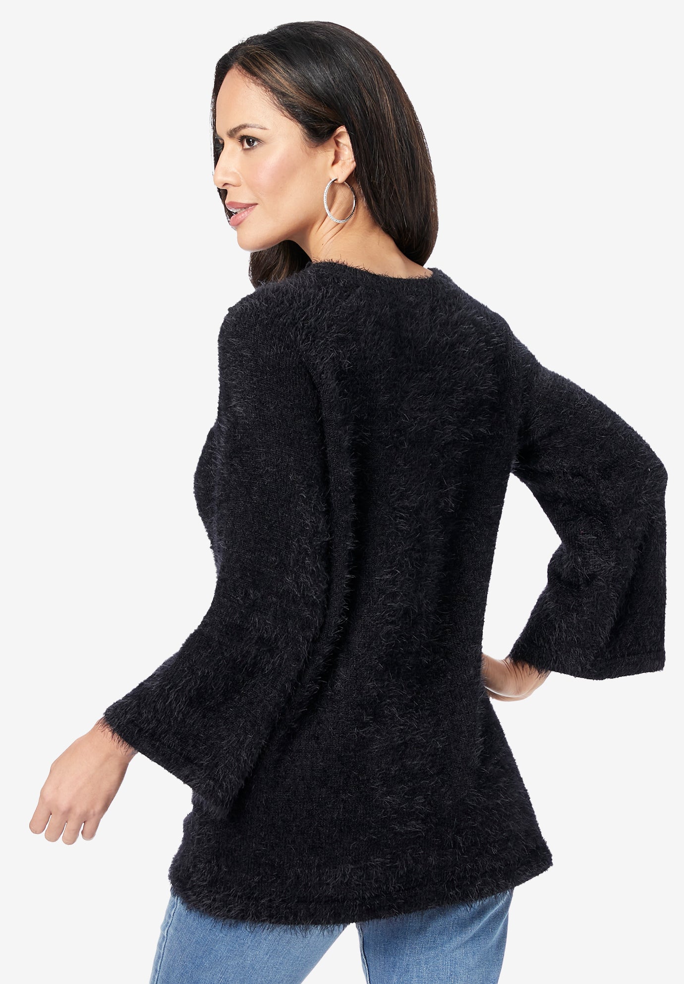 Eyelash Lace Neck Sweater image number 3