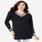 Sequin Pullover Sweater image number null