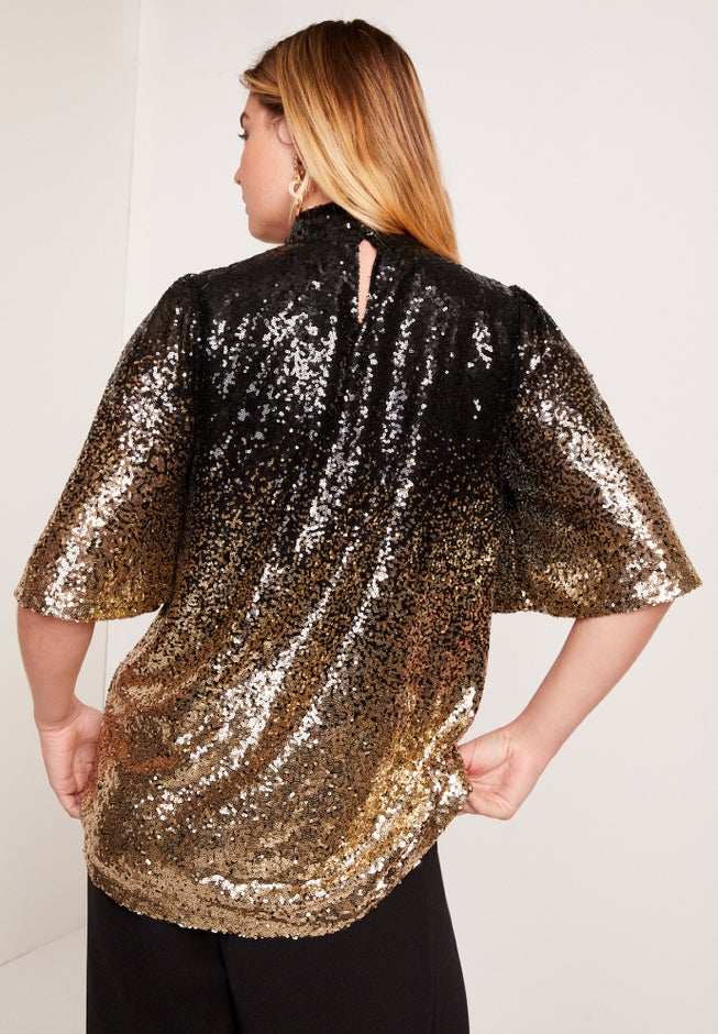 Sequin Keyhole Tee image number 1