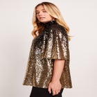 Sequin Keyhole Tee image number null