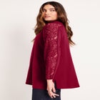 Lace-Sleeve Mockneck Tee image number null
