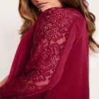 Lace-Sleeve Mockneck Tee image number null