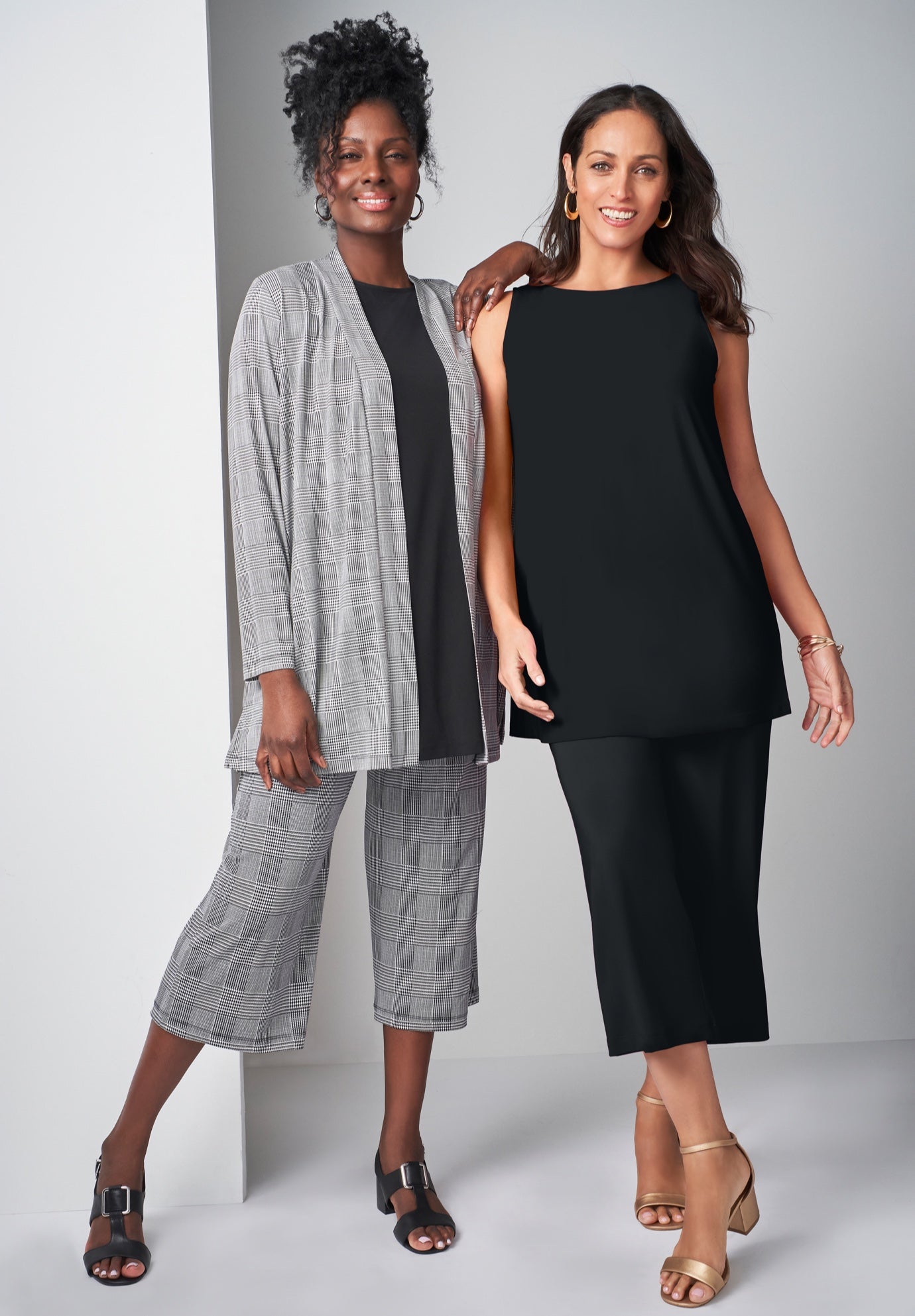 Stretch Knit Wide Leg Crop Pant image number 3