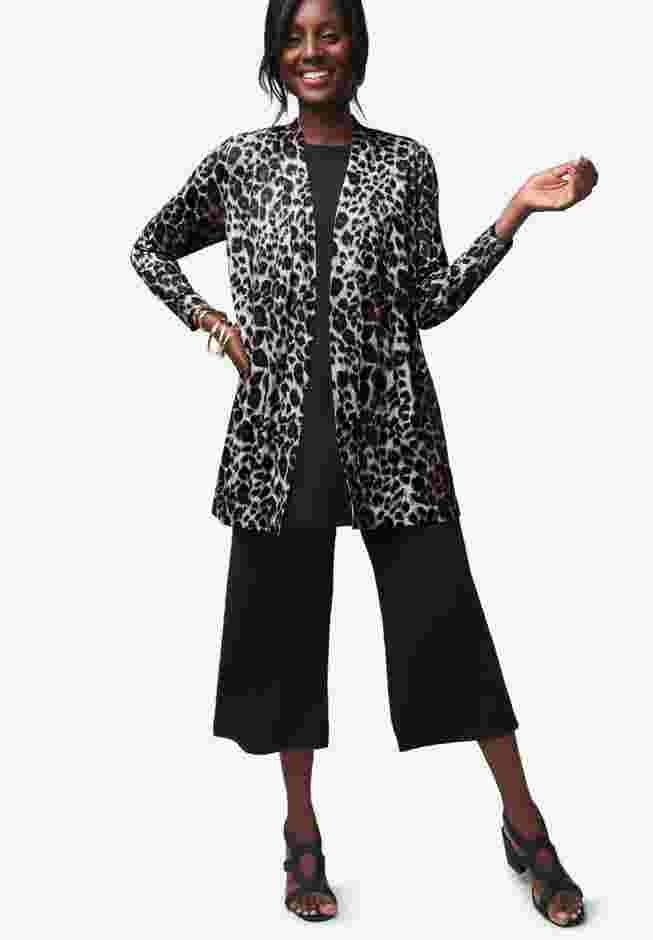 Stretch Knit Wide Leg Crop Pant image number 5
