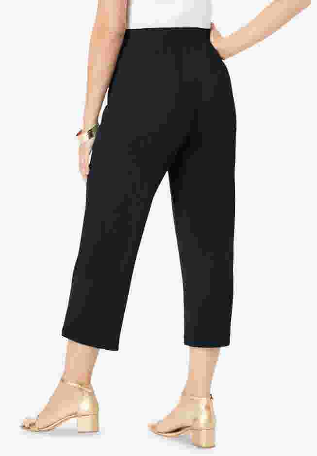 Stretch Knit Wide Leg Crop Pant image number 1