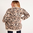 Leopard-Print Eyelash Cardigan image number null