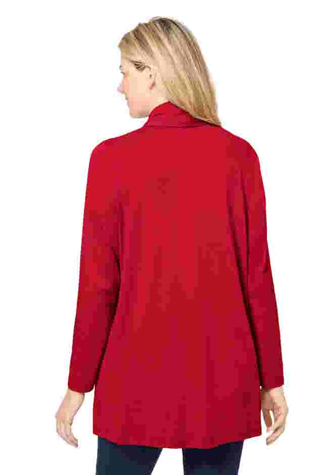2-Fer Cardigan & Attached Lace Tunic image number 1